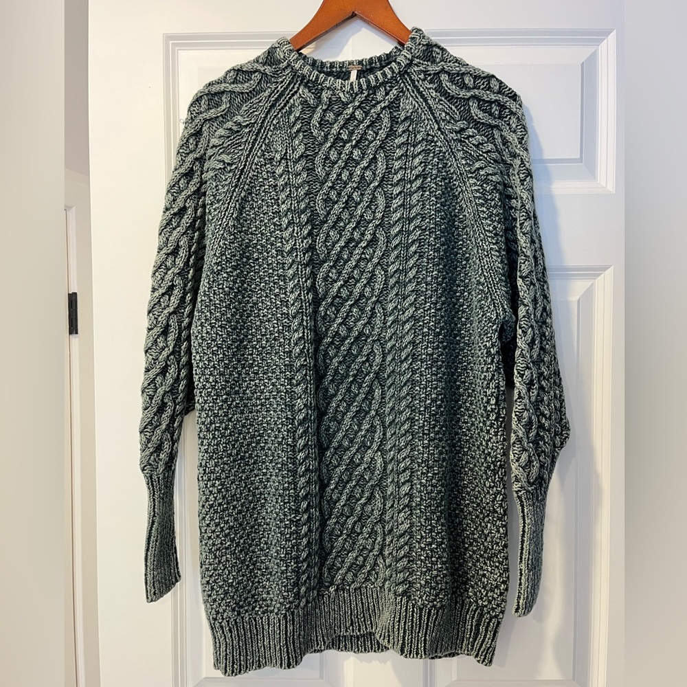 Free People On a Boat Cable Knit Sweater Tunic  Dress